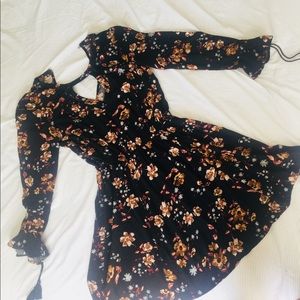 Black mini floral dress
